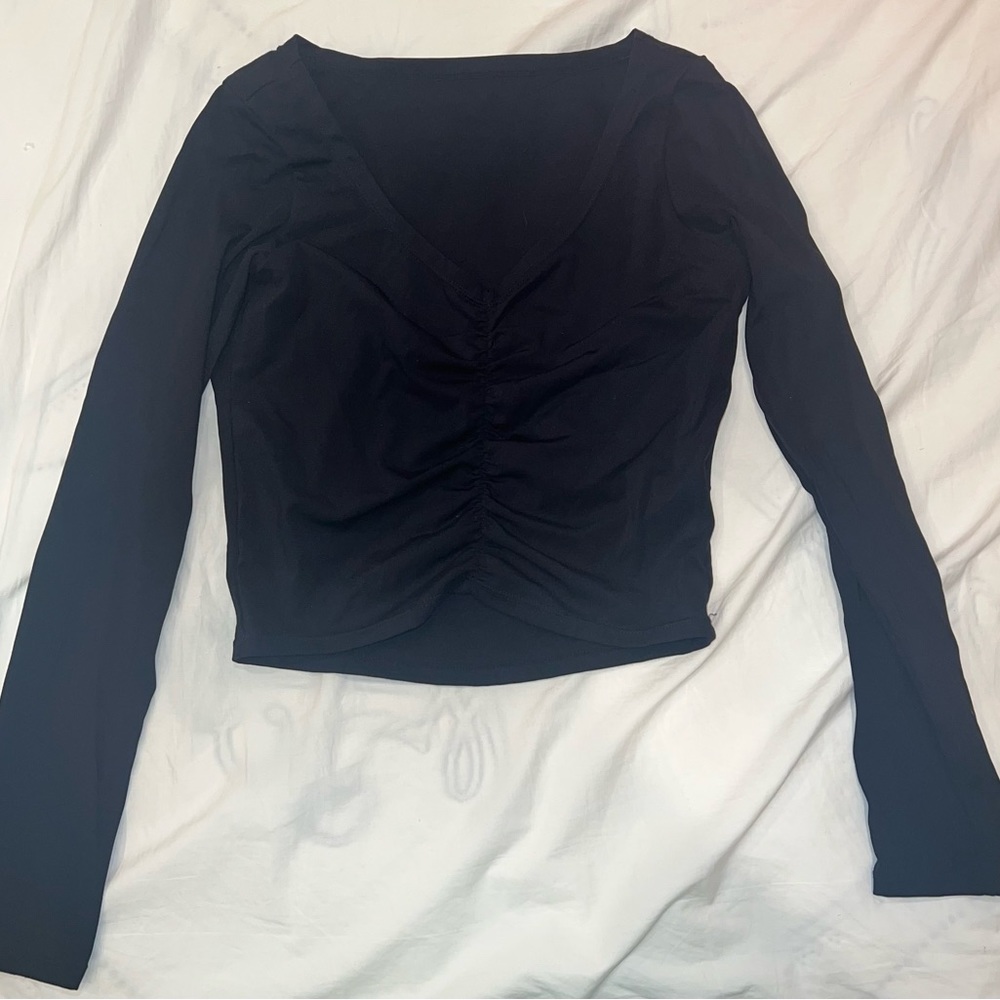 Black sweetheart neckline top